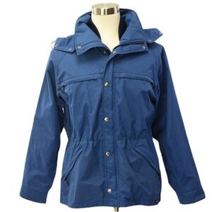 80s Vintage Mens M Goretex Hiking Jacket Blue Outdoor Trail Rain Coat USA Made